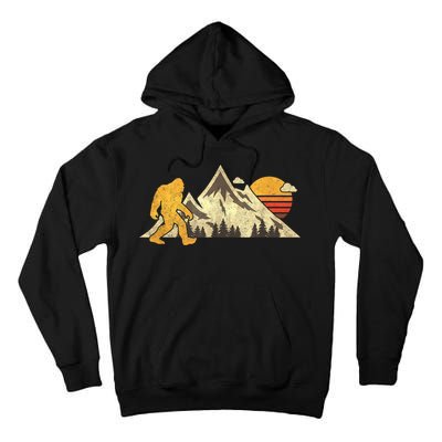 Bigfoot Vintage Mountain Sun Sasquatch Camping Camper Tall Hoodie