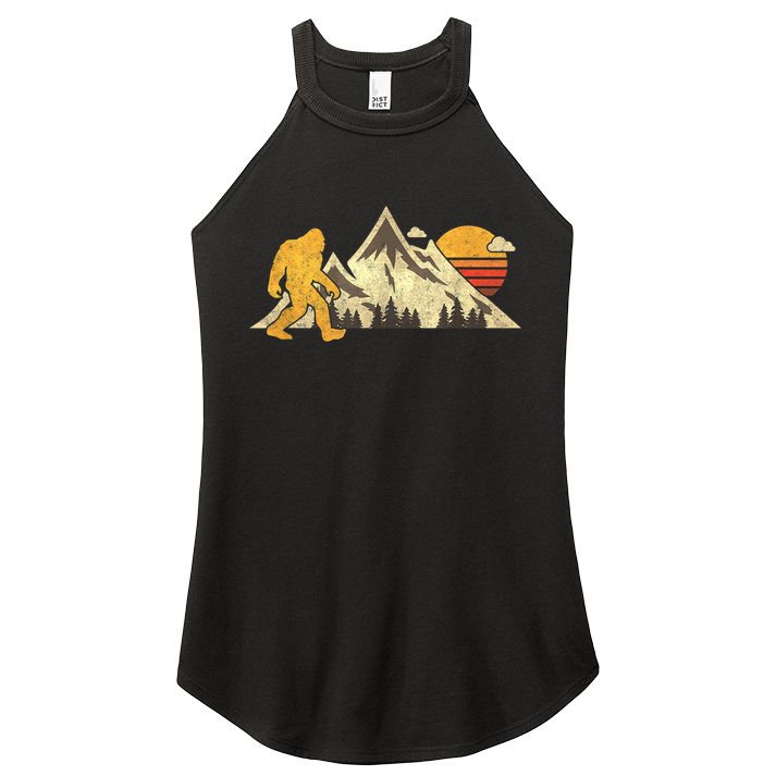 Bigfoot Vintage Mountain Sun Sasquatch Camping Camper Women's Perfect Tri Rocker Tank