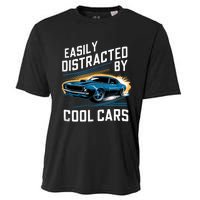 Boy Vintage Muscle Car Easily Distracted By Cool Cars Cooling Performance Crew T-Shirt