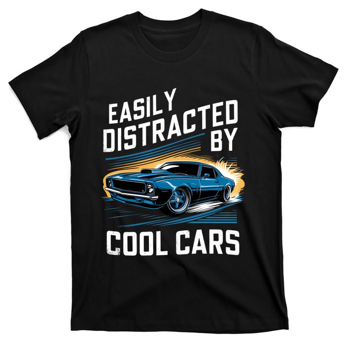 Boy Vintage Muscle Car Easily Distracted By Cool Cars T-Shirt