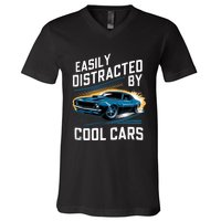 Boy Vintage Muscle Car Easily Distracted By Cool Cars V-Neck T-Shirt