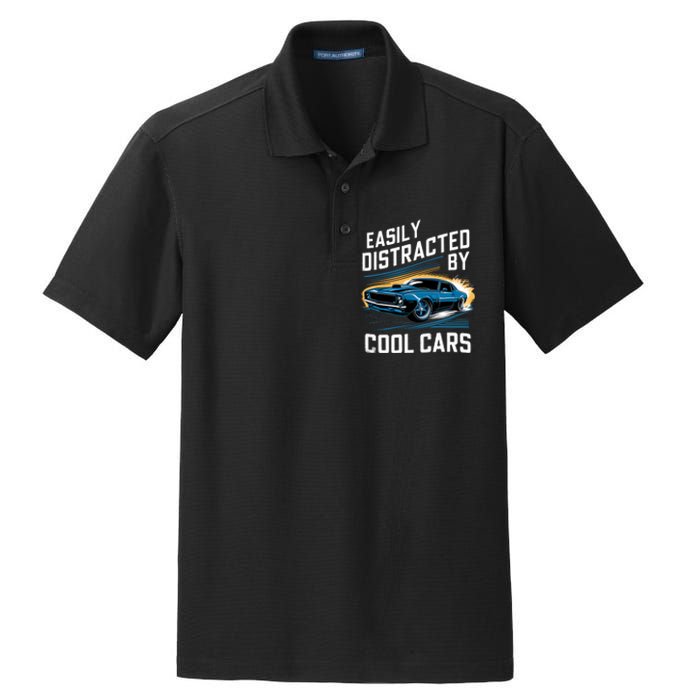 Boy Vintage Muscle Car Easily Distracted By Cool Cars Dry Zone Grid Polo