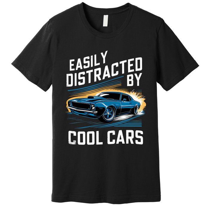 Boy Vintage Muscle Car Easily Distracted By Cool Cars Premium T-Shirt