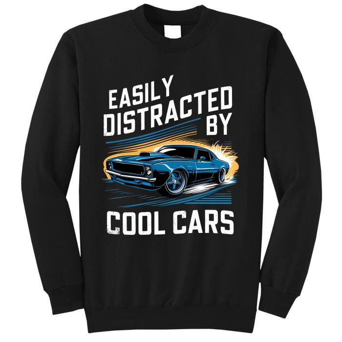 Boy Vintage Muscle Car Easily Distracted By Cool Cars Tall Sweatshirt