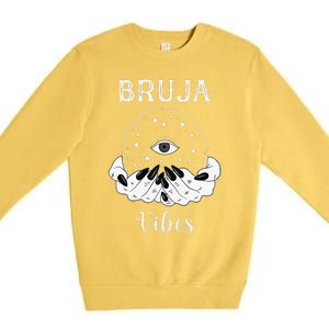 Bruja Vibes Mexican Dia De Muertos Halloween Bruja Premium Crewneck Sweatshirt