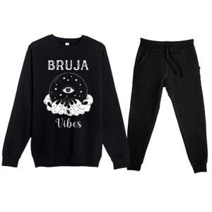 Bruja Vibes Mexican Dia De Muertos Halloween Bruja Premium Crewneck Sweatsuit Set