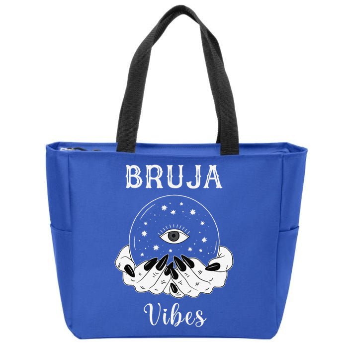 Bruja Vibes Mexican Dia De Muertos Halloween Bruja Zip Tote Bag