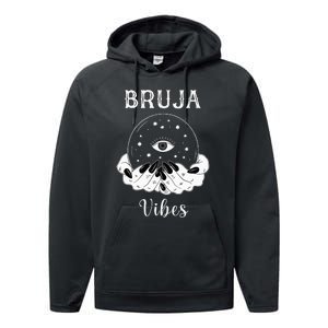 Bruja Vibes Mexican Dia de Muertos Halloween Bruja Performance Fleece Hoodie