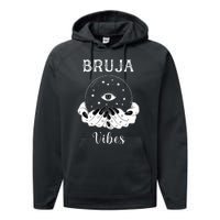 Bruja Vibes Mexican Dia de Muertos Halloween Bruja Performance Fleece Hoodie