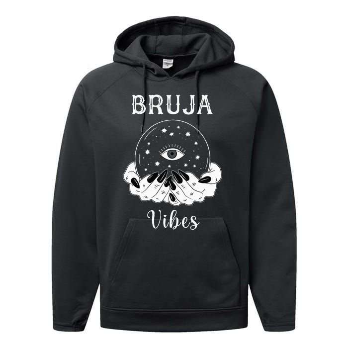 Bruja Vibes Mexican Dia de Muertos Halloween Bruja Performance Fleece Hoodie