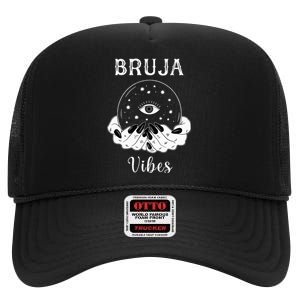 Bruja Vibes Mexican Dia de Muertos Halloween Bruja High Crown Mesh Back Trucker Hat