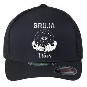 Bruja Vibes Mexican Dia de Muertos Halloween Bruja Flexfit Unipanel Trucker Cap