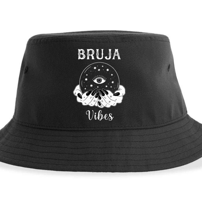 Bruja Vibes Mexican Dia de Muertos Halloween Bruja Sustainable Bucket Hat