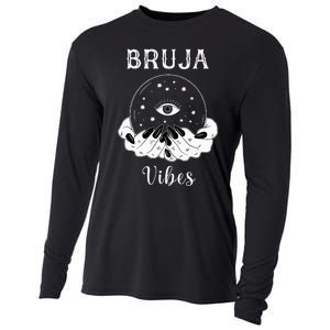 Bruja Vibes Mexican Dia de Muertos Halloween Bruja Cooling Performance Long Sleeve Crew