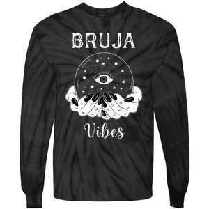 Bruja Vibes Mexican Dia de Muertos Halloween Bruja Tie-Dye Long Sleeve Shirt