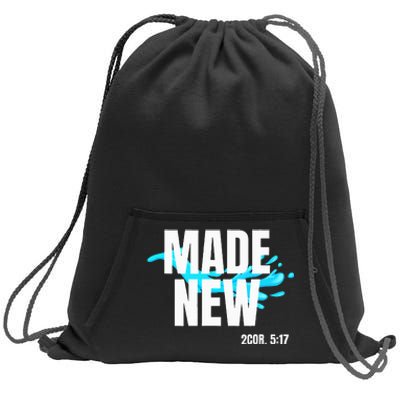 Bible Verse Made New Christian Baptism Christian Bible Sweatshirt Cinch Pack Bag