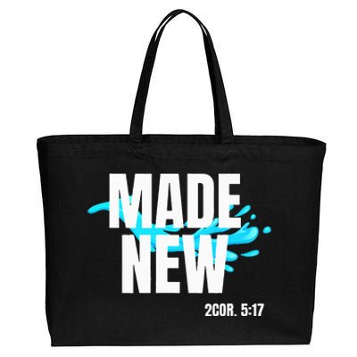 Bible Verse Made New Christian Baptism Christian Bible Cotton Canvas Jumbo Tote