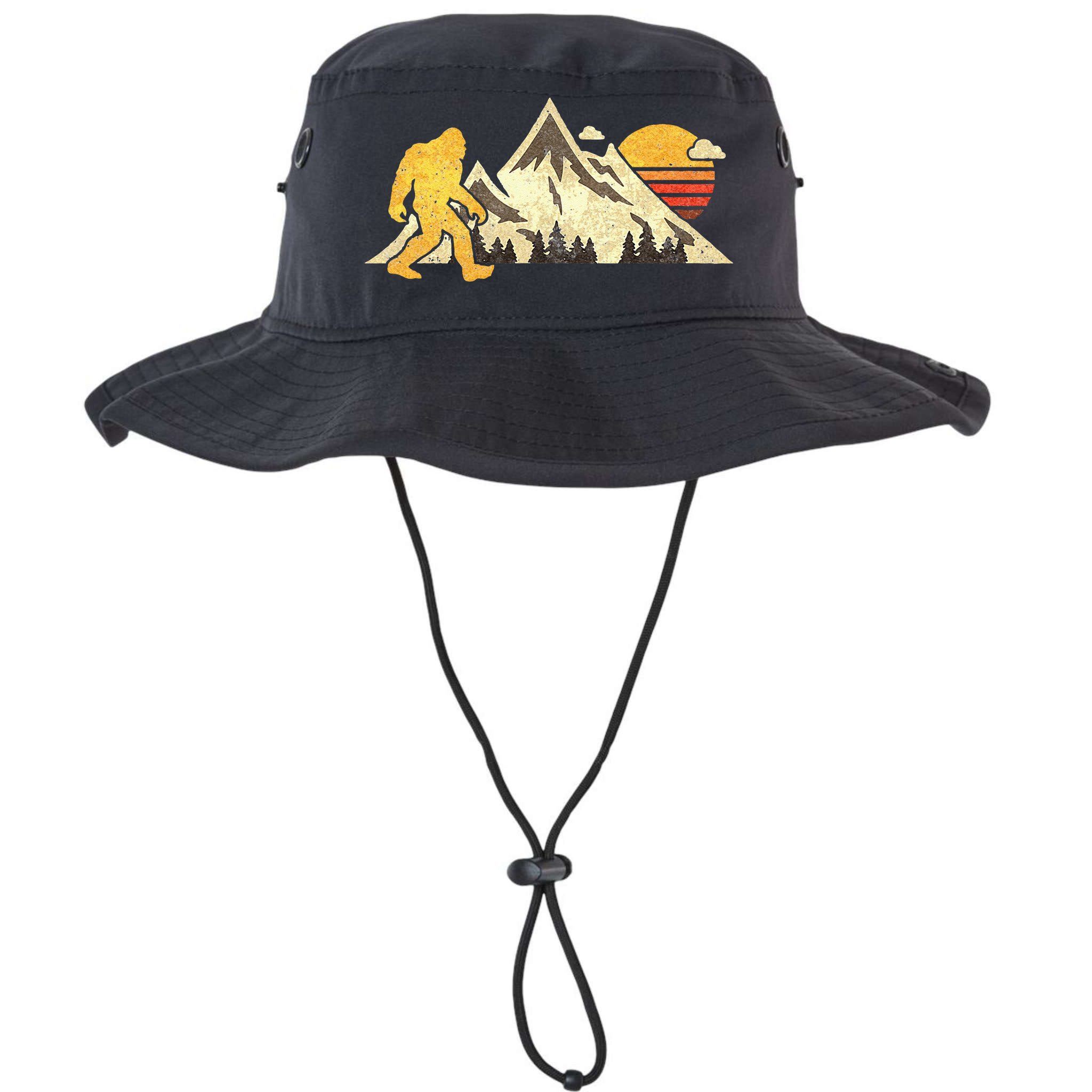 Bigfoot Vintage Mountain Sun Sasquatch Camping Hiking Bucket Hat