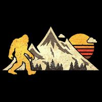 Bigfoot Vintage Mountain Sun Sasquatch Camping Hiking Bucket Hat