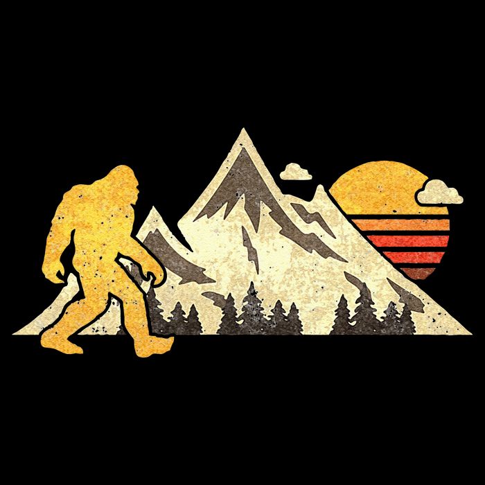 Bigfoot Vintage Mountain Sun Sasquatch Camping Hiking Bucket Hat