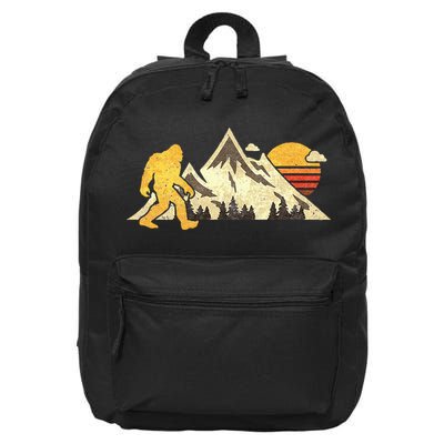 Bigfoot Vintage Mountain Sun Sasquatch Camping Hiking 16 in Basic Backpack