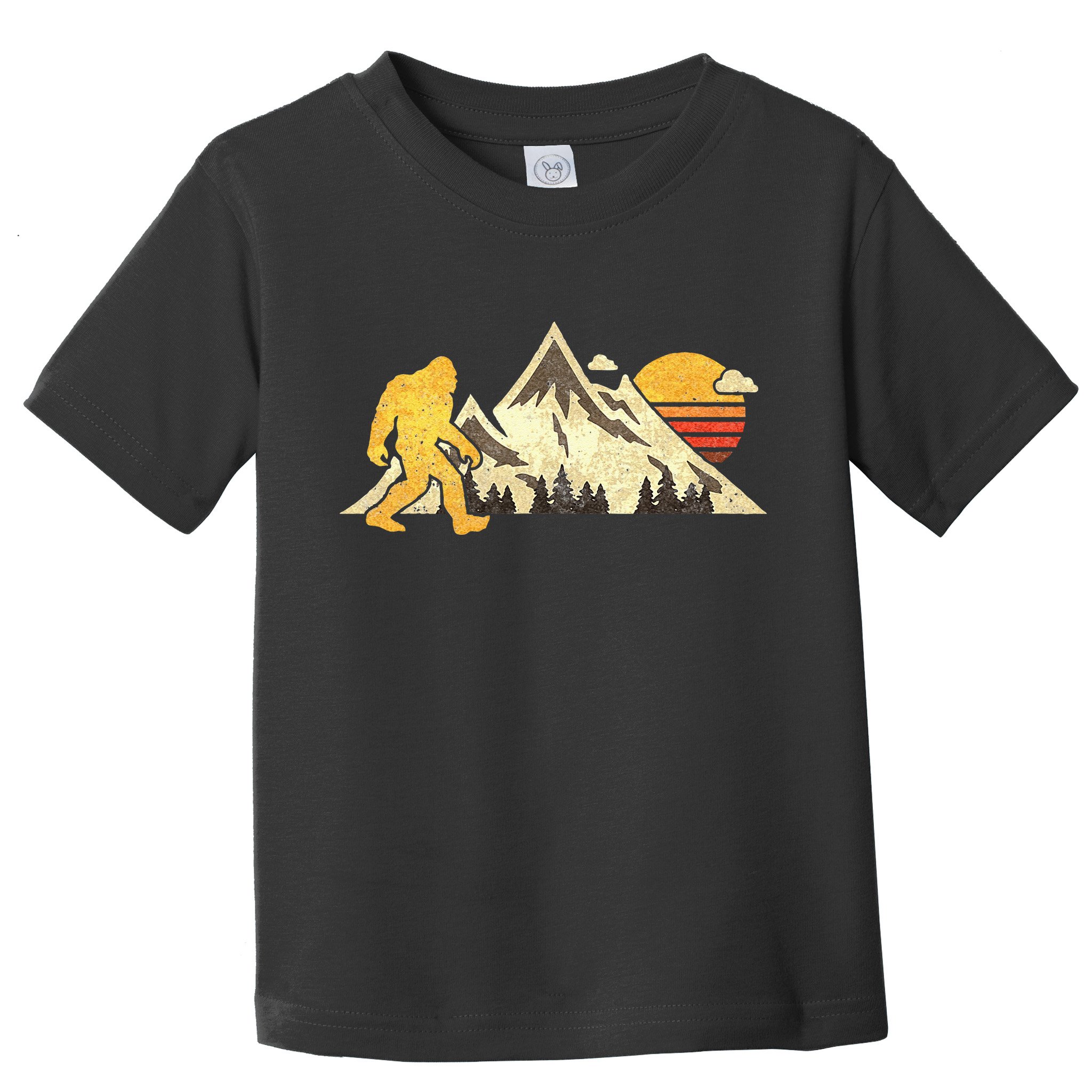 Bigfoot Vintage Mountain Sun Sasquatch Camping Hiking Toddler T-Shirt