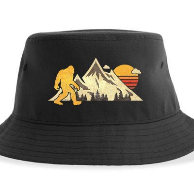 Bigfoot Vintage Mountain Sun Sasquatch Camping Hiking Sustainable Bucket Hat