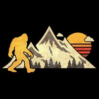 Bigfoot Vintage Mountain Sun Sasquatch Camping Hiking Bucket Hat