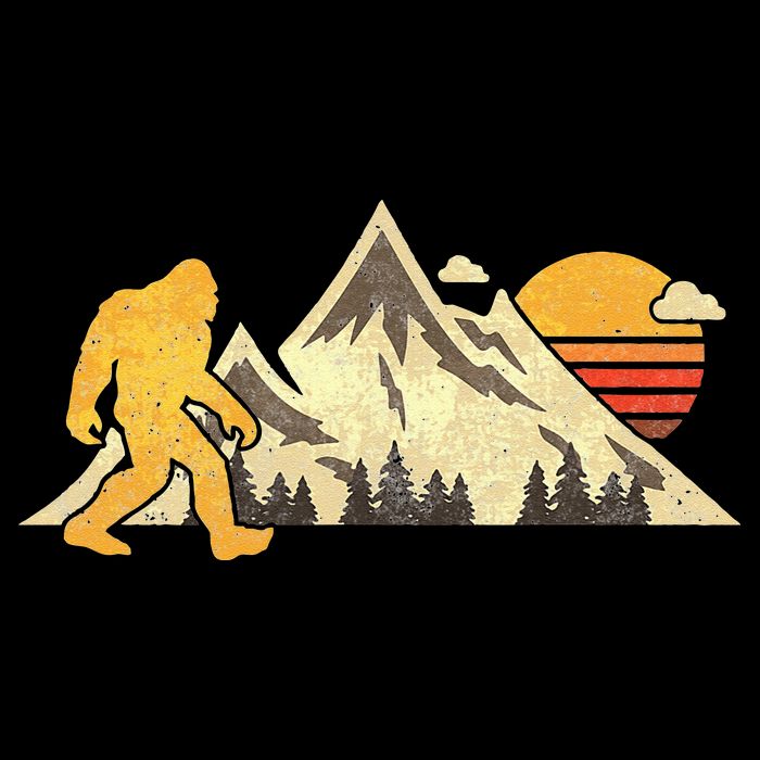 Bigfoot Vintage Mountain Sun Sasquatch Camping Hiking Bucket Hat