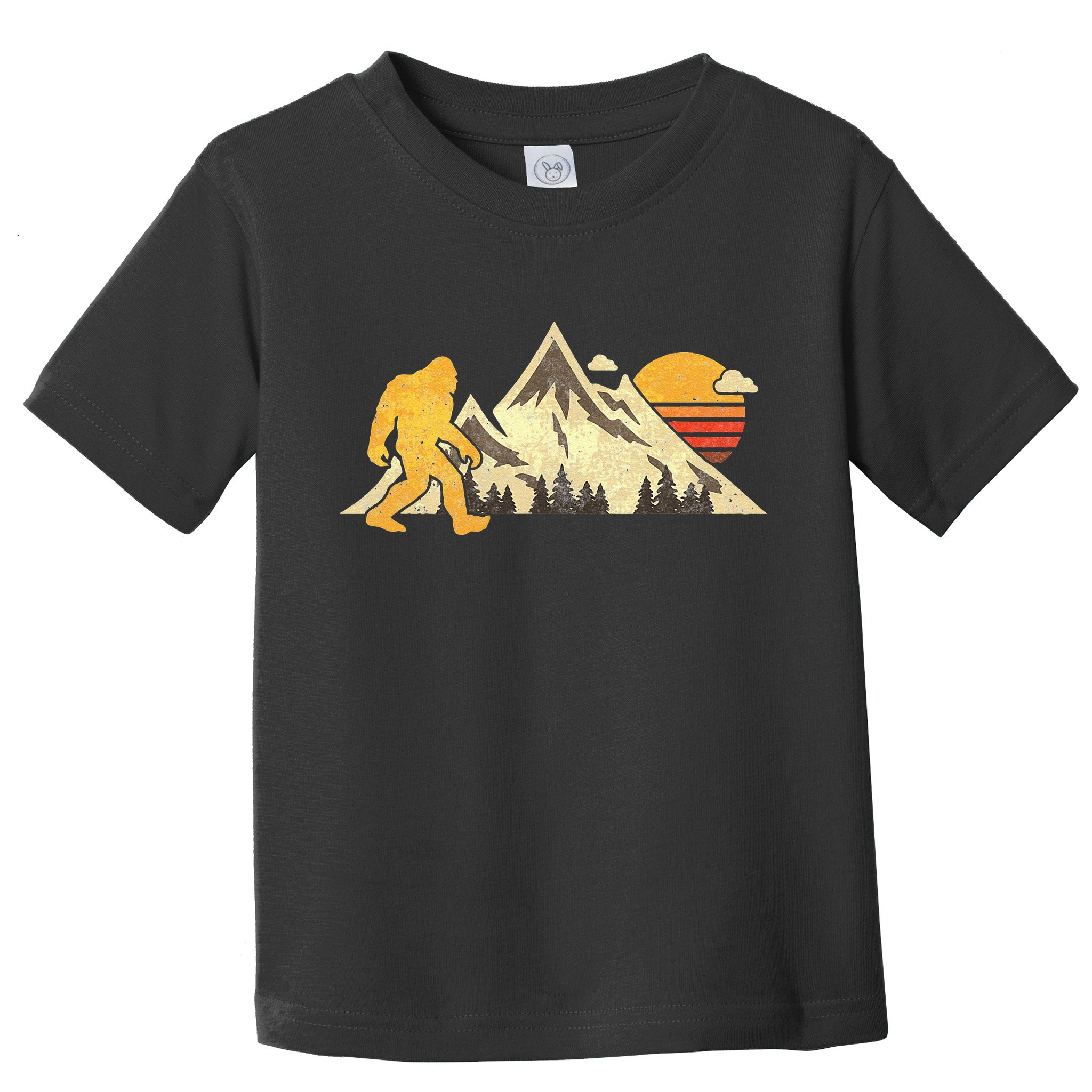 Bigfoot Vintage Mountain Sun Sasquatch Camping Hiking Toddler T-Shirt