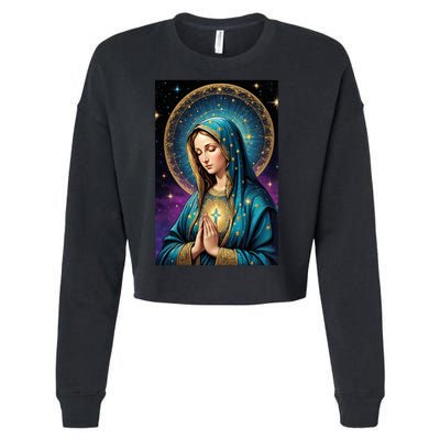 Blessed Virgin Mary Roman Catholic  Cropped Pullover Crew