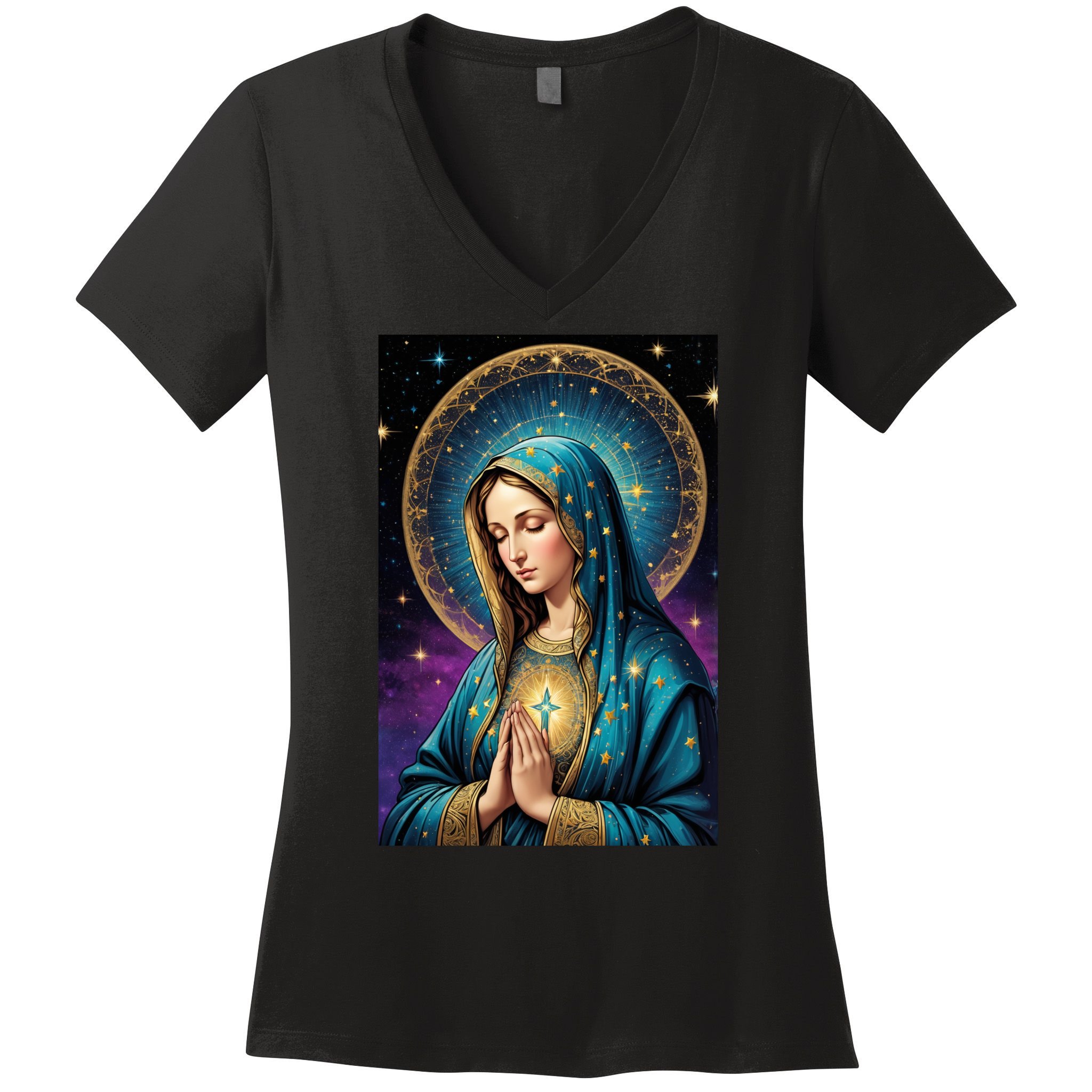 Blessed Virgin Mary Roman Catholic  Women's V-Neck T-Shirt