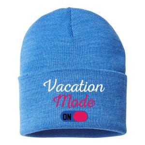 Beach Vacation Mode Tropical Vacation Mode On Gift Sustainable Knit Beanie