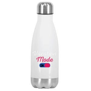 Beach Vacation Mode Tropical Vacation Mode On Gift Stainless Steel Insulated Water Bottle