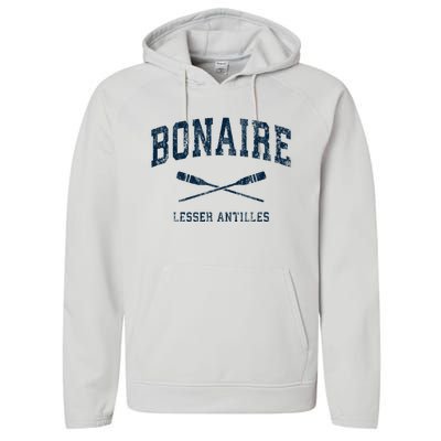 Bonaire Vintage Nautical Paddles Sports Oars Performance Fleece Hoodie