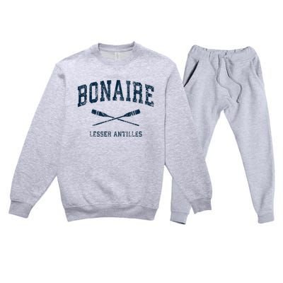 Bonaire Vintage Nautical Paddles Sports Oars Premium Crewneck Sweatsuit Set