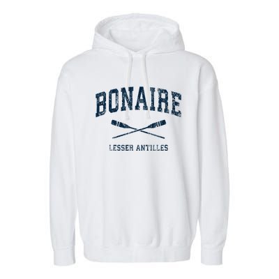 Bonaire Vintage Nautical Paddles Sports Oars Garment-Dyed Fleece Hoodie