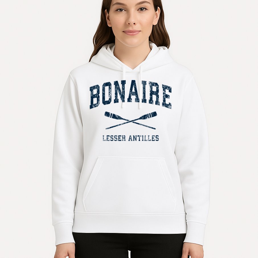 Bonaire Vintage Nautical Paddles Sports Oars Hoodie