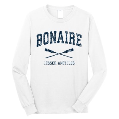 Bonaire Vintage Nautical Paddles Sports Oars Long Sleeve Shirt