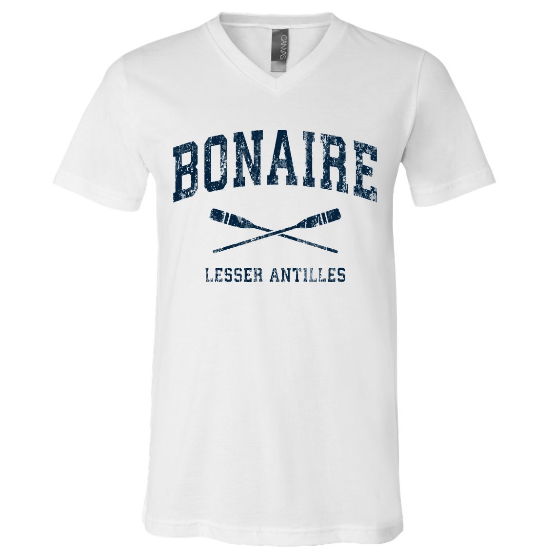 Bonaire Vintage Nautical Paddles Sports Oars V-Neck T-Shirt