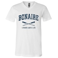 Bonaire Vintage Nautical Paddles Sports Oars V-Neck T-Shirt