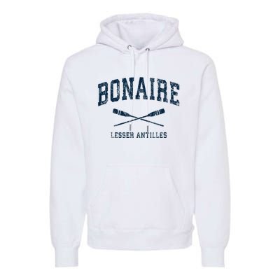 Bonaire Vintage Nautical Paddles Sports Oars Premium Hoodie