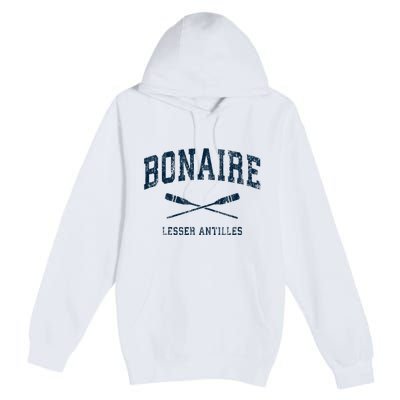 Bonaire Vintage Nautical Paddles Sports Oars Premium Pullover Hoodie