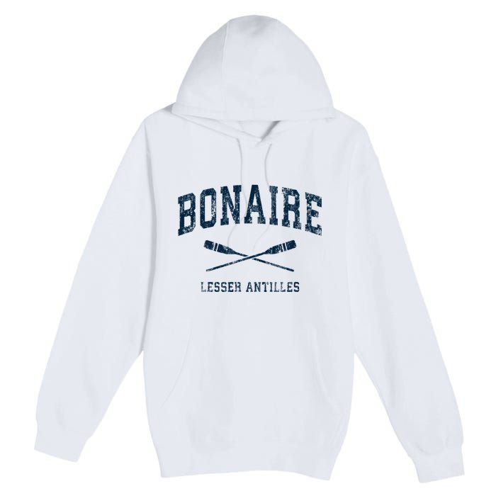 Bonaire Vintage Nautical Paddles Sports Oars Premium Pullover Hoodie