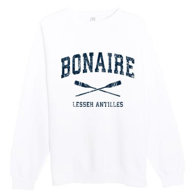 Bonaire Vintage Nautical Paddles Sports Oars Premium Crewneck Sweatshirt