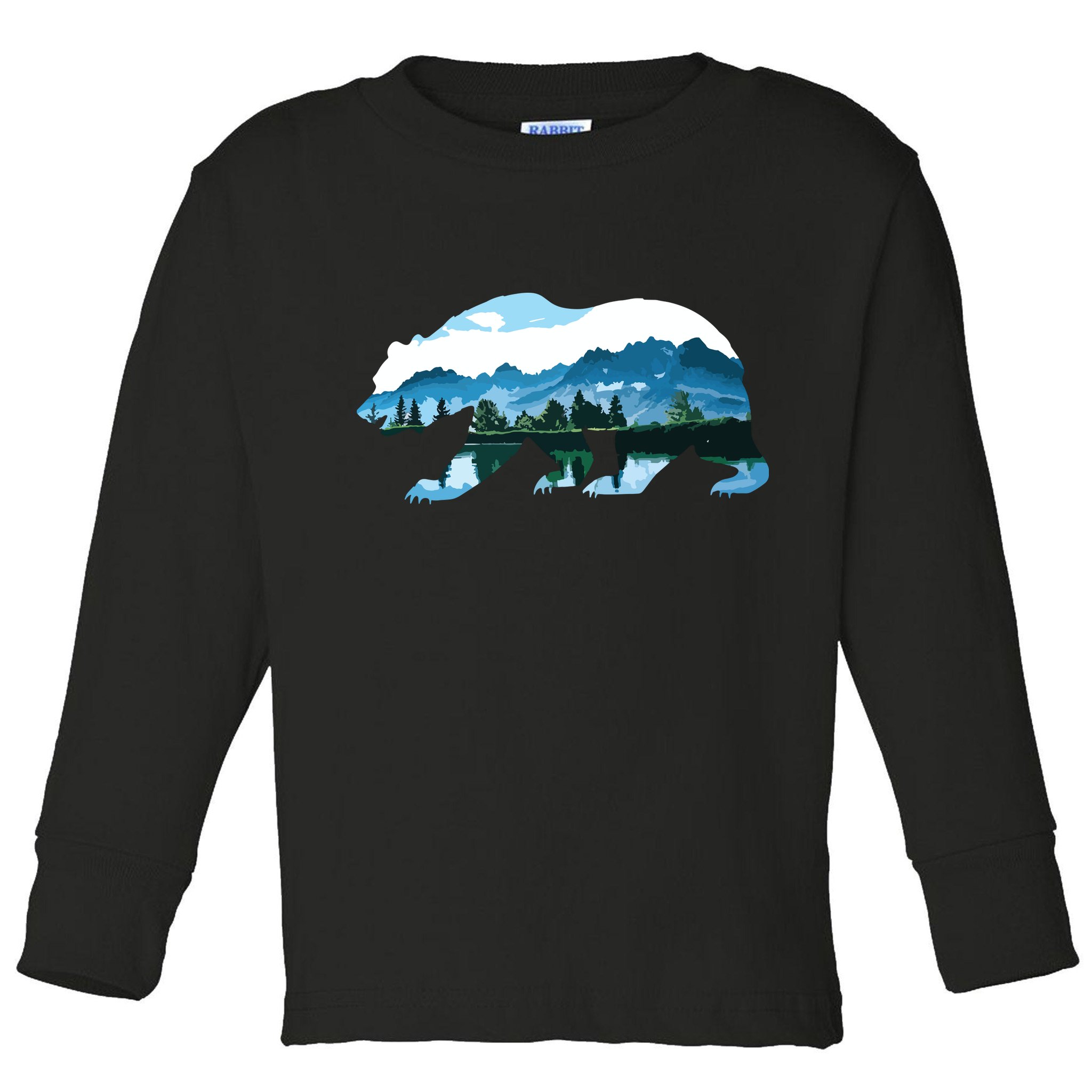Bear Vintage National Park Bear Wildlife Mountains Toddler Long Sleeve Shirt