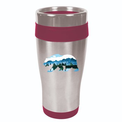 Bear Vintage National Park Bear Wildlife Mountains 16oz Travel Tumbler