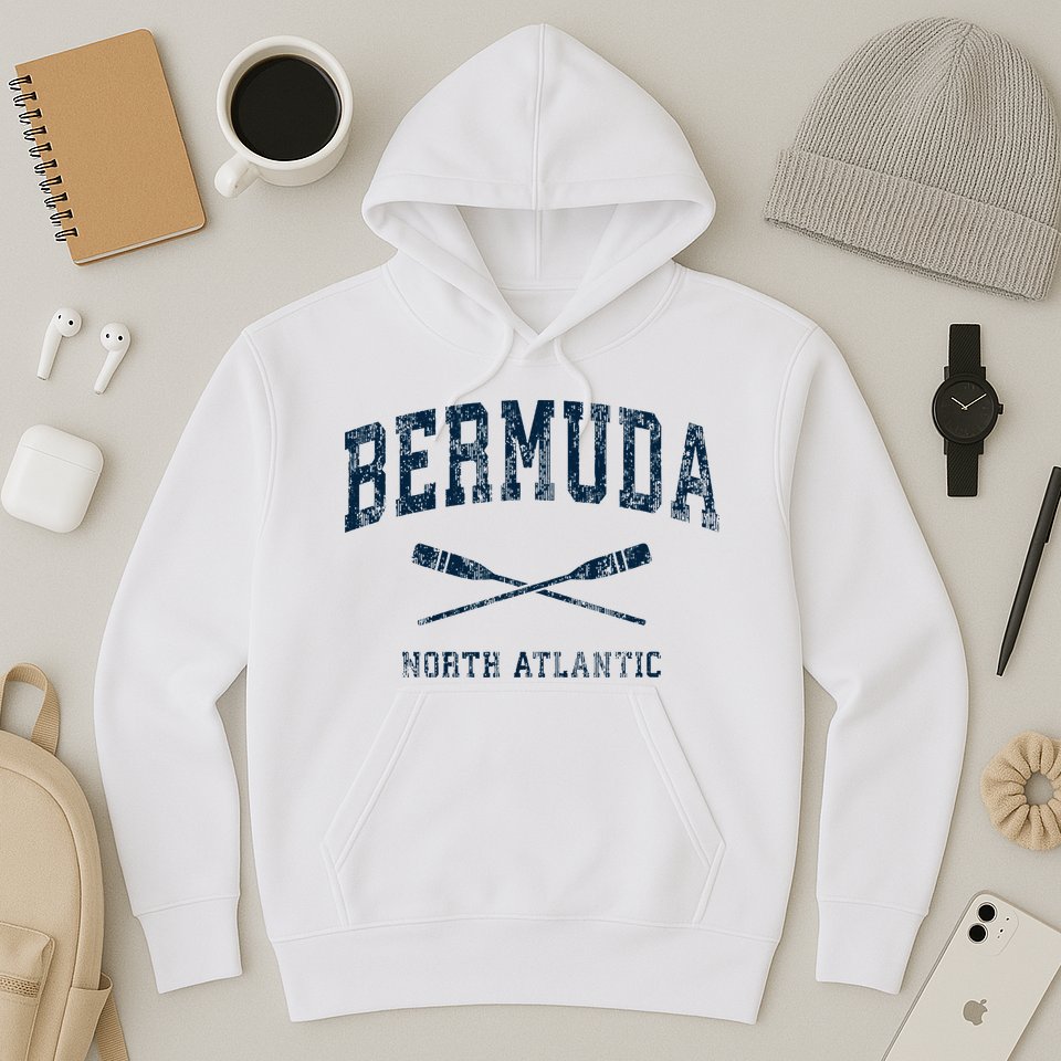 Bermuda Vintage Nautical Paddles Sports Oars Hoodie