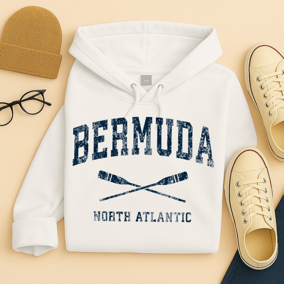 Bermuda Vintage Nautical Paddles Sports Oars Hoodie