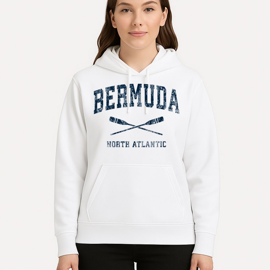 Bermuda Vintage Nautical Paddles Sports Oars Hoodie